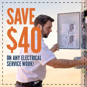 Save $40 on electrical service work