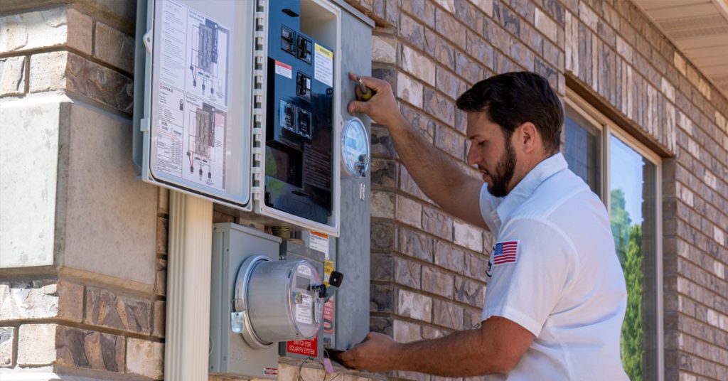 St. George solar repair at the electrical panel
